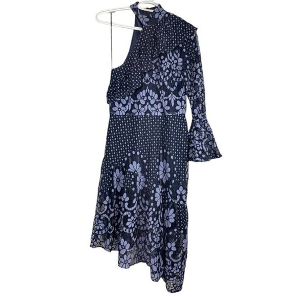 Parker One Shoulder Floral Lace Dress size 4 - Picture 1 of 7